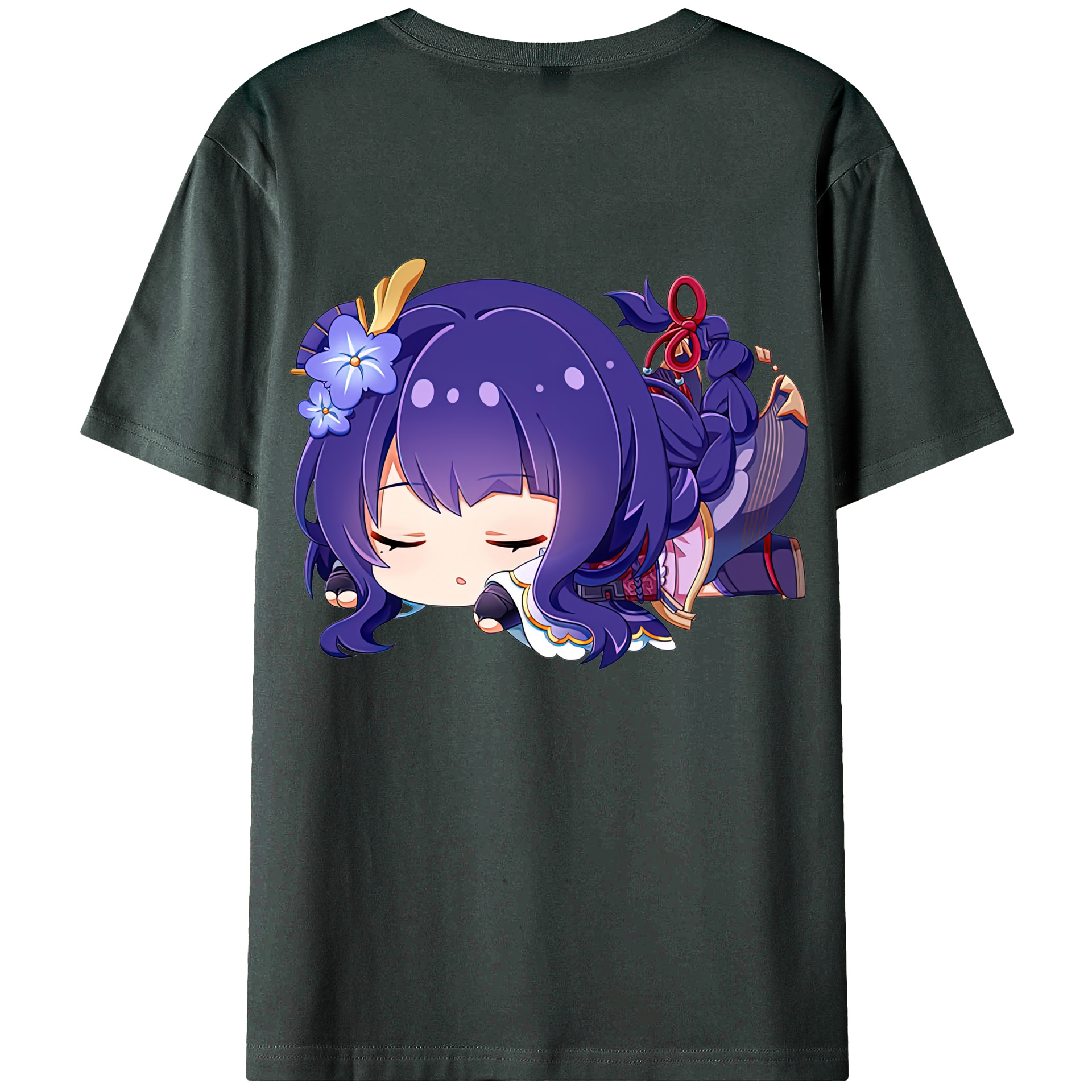 げんし神 雷電将軍 らいでんしょうぐん genshin Raiden Shogun 綿100％ メンズ半袖Tシャツ（バックプリント） 通気性